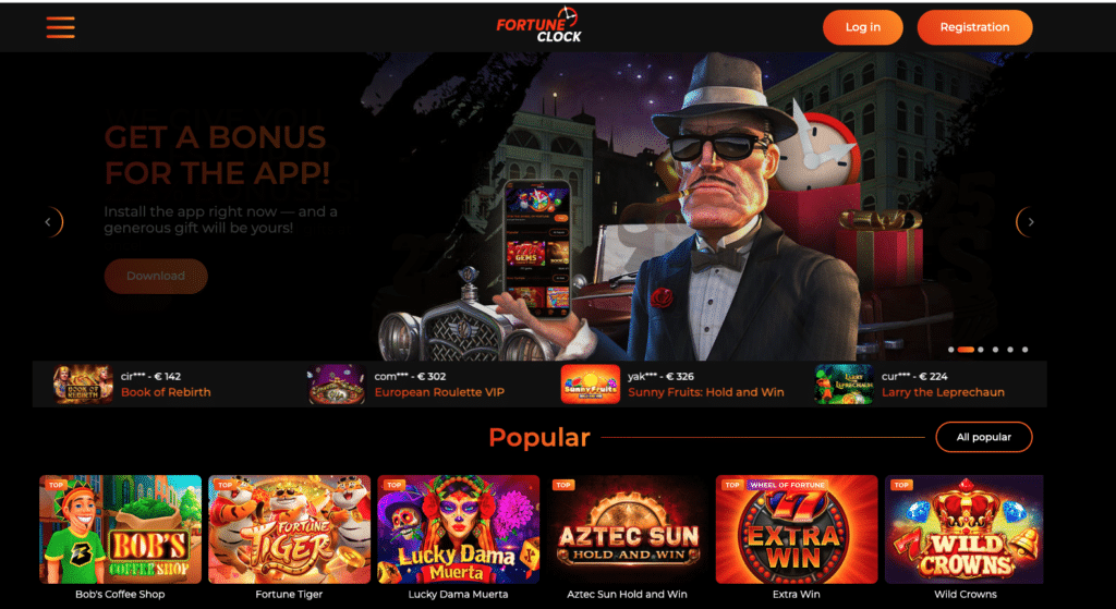 fortune clock casino lobby