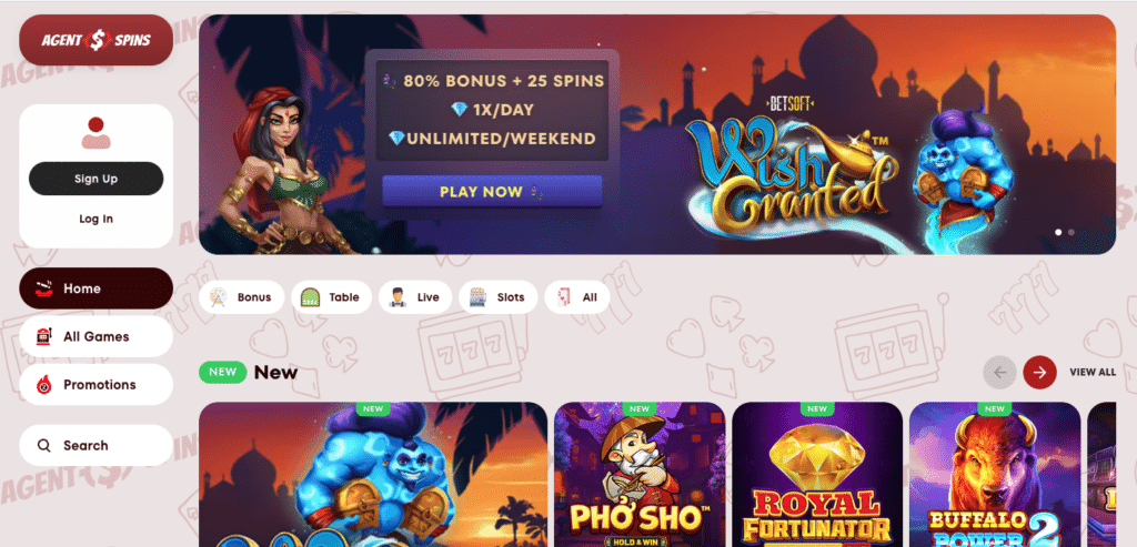 agent spins casino